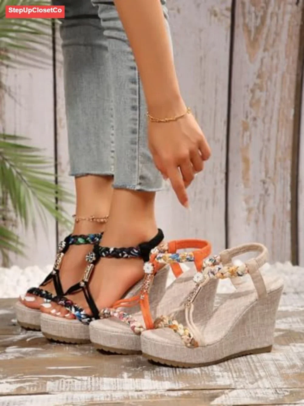 Espadrille Wedge Sandals Platform Roman Ankle Strap Bohemian Summer